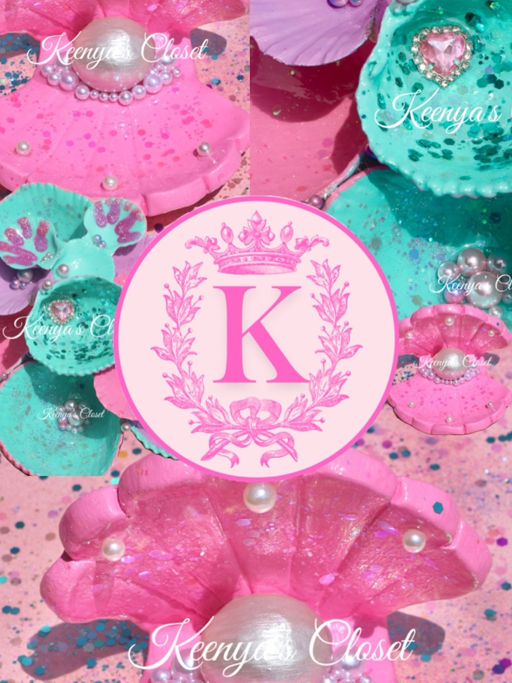 🧜♀️ Mermaid Trinket Tray + Clamshell with Pearls - Picture 3 of 10